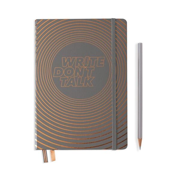 Leuchtturm 1917 Grey Metallic A5 Hardcover Notebook “Write Don't Talk” Limited - Picture 1 of 3